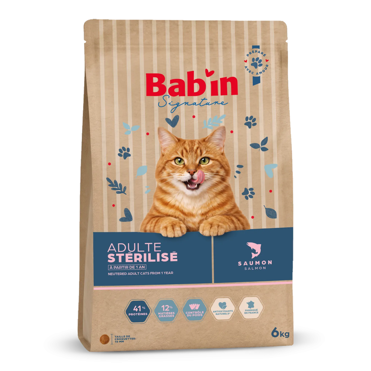 Croquettes Chat Adulte BABIN - Saumon - 6 kg