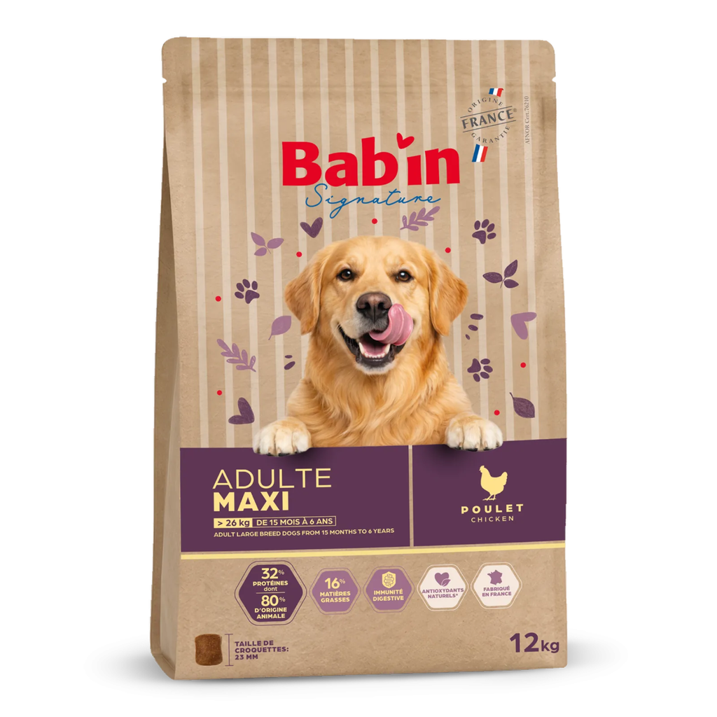 Croquettes Chien Maxi Adulte - Bab'in - 12 kg