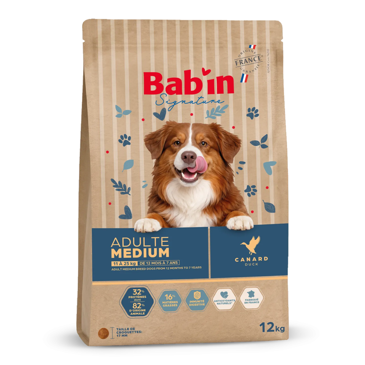 Croquette BABIN - Adulte toutes races - Canard - 12 kg