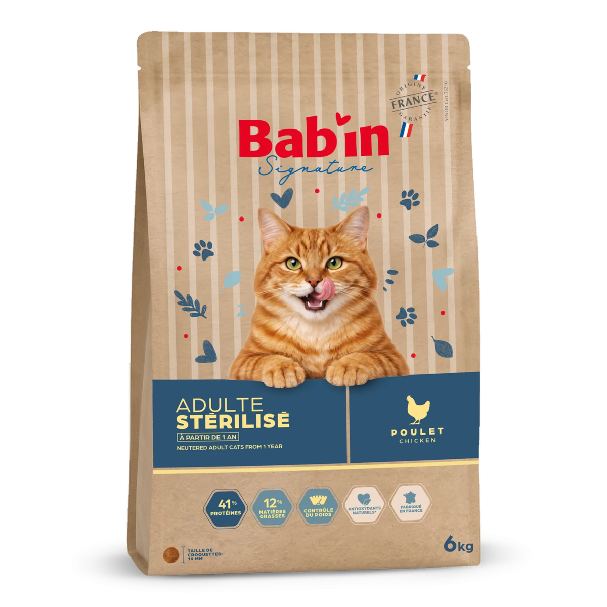 Croquettes Chat poulet - Bab'in - 6 kg