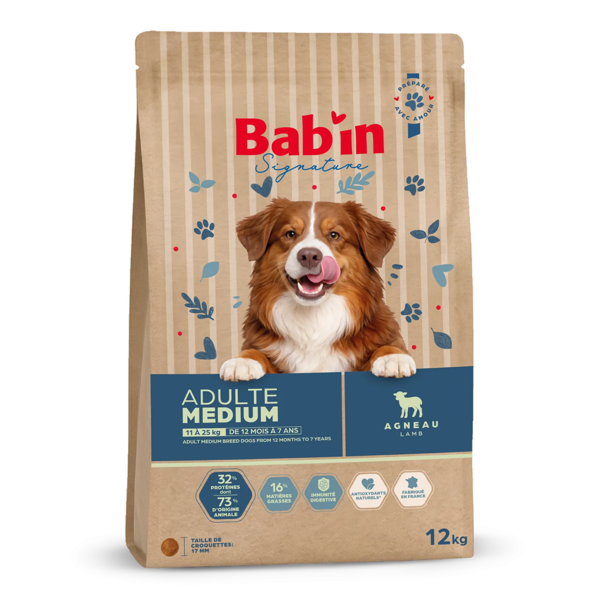 Croquette BABIN - Adulte toutes races - Agneau - 12 kg