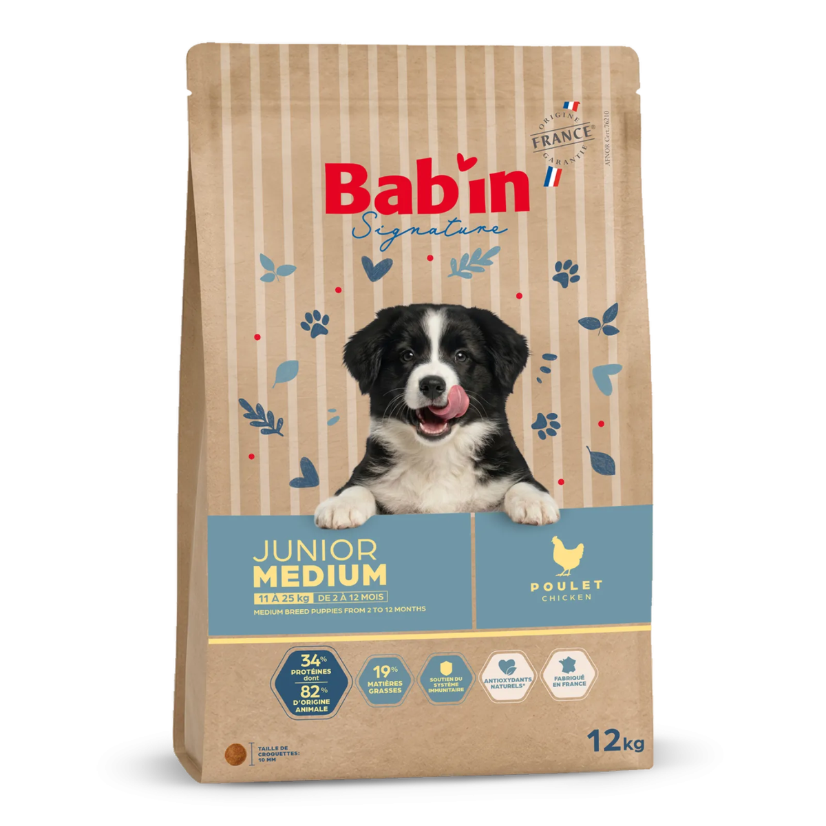 Croquettes Chien Médium junior - Bab'in - 12 kg