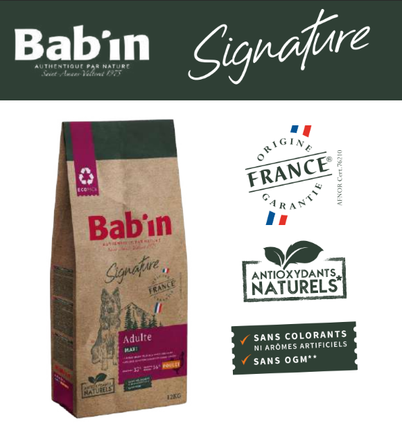Croquettes Chien Maxi Adulte - Bab'in - 12 kg