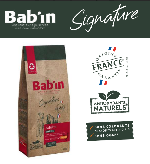 Croquettes Chien Médium Adulte - Bab'in  - 12 kg