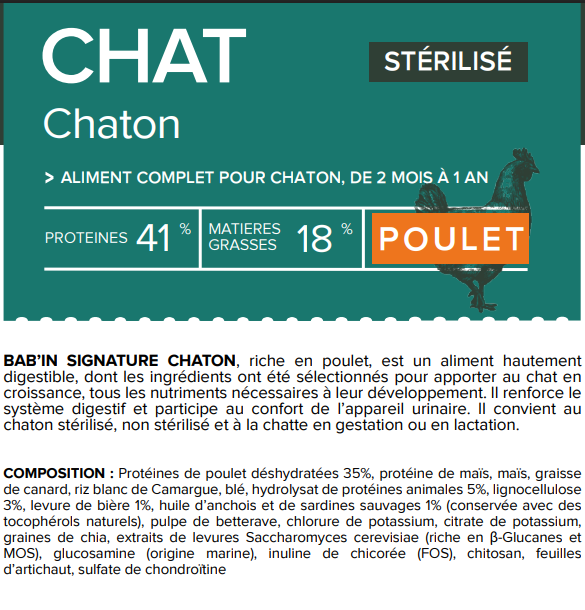 Croquettes Chaton - Bab'in - 3 kg