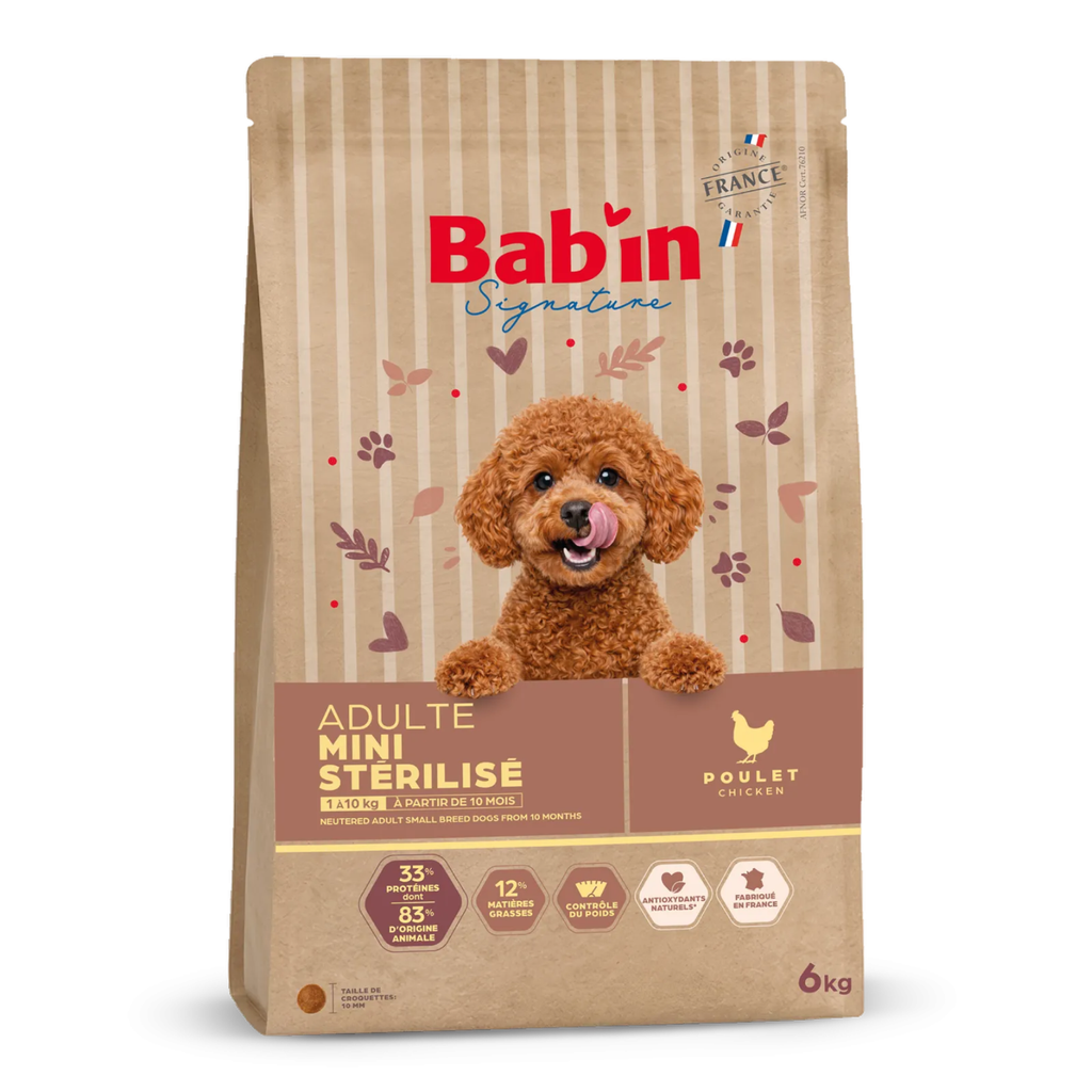 Croquettes Chien Mini Stérilisé - Bab'in - 6 kg