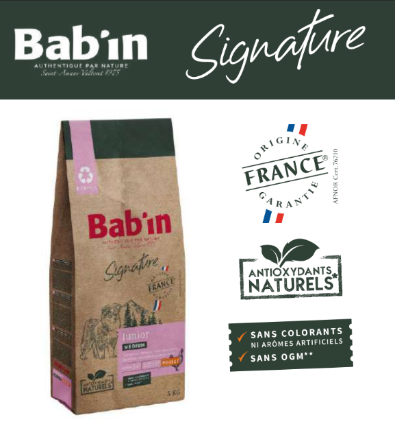 Croquettes Chien Médium junior - Bab'in - 12 kg