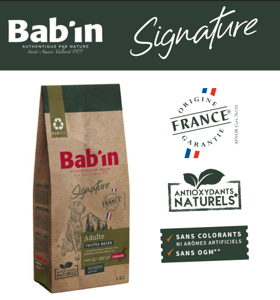 Croquette BABIN - Adulte toutes races - Canard - 12 kg