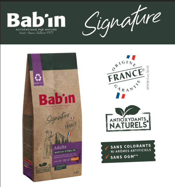 Croquettes medium stérélisé - Babin - 12 kg